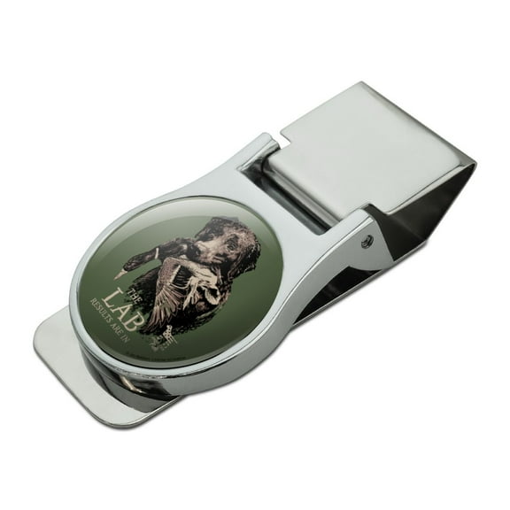 The Lab Results are in Labrador Duck Hunting Satin Chrome Plated Metal Money Clip