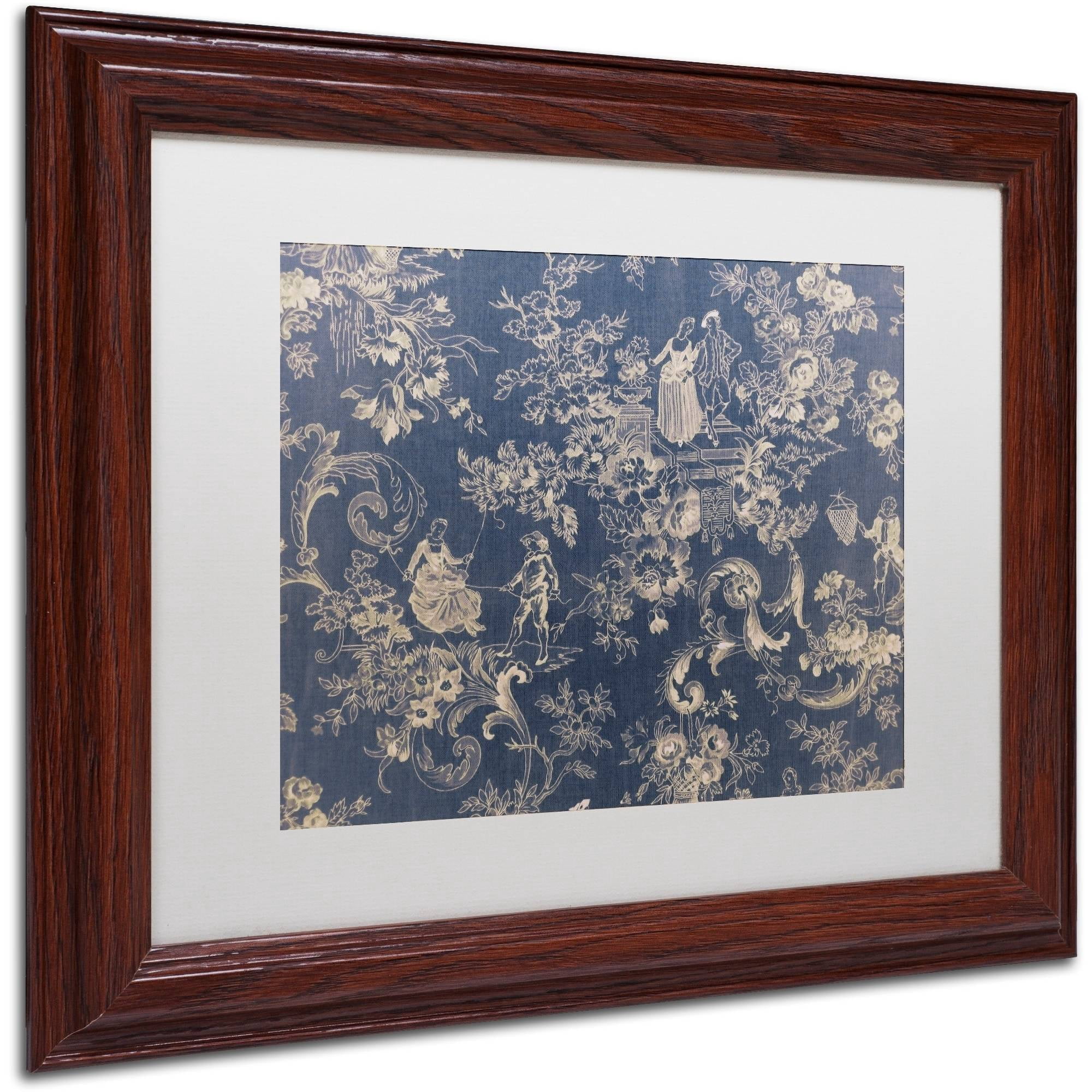 Trademark Fine Art "Toile Fabrics II" Canvas Art by Color Bakery White Matte, Wood Frame