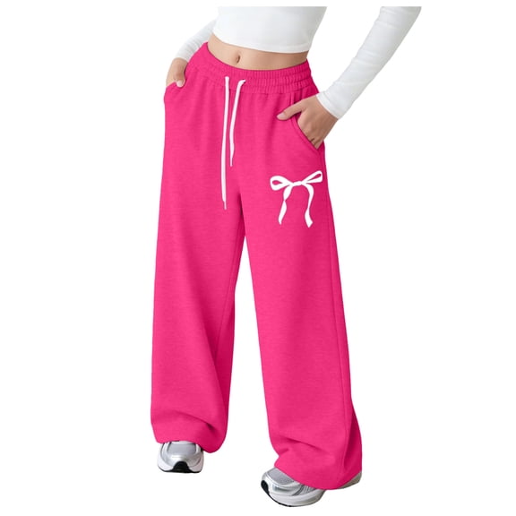 Pants for Teens Y2K Girls Sweatpants Straight Wide Leg Joggers Baggy Sweatpants for Teen Girls Size 5-14Y