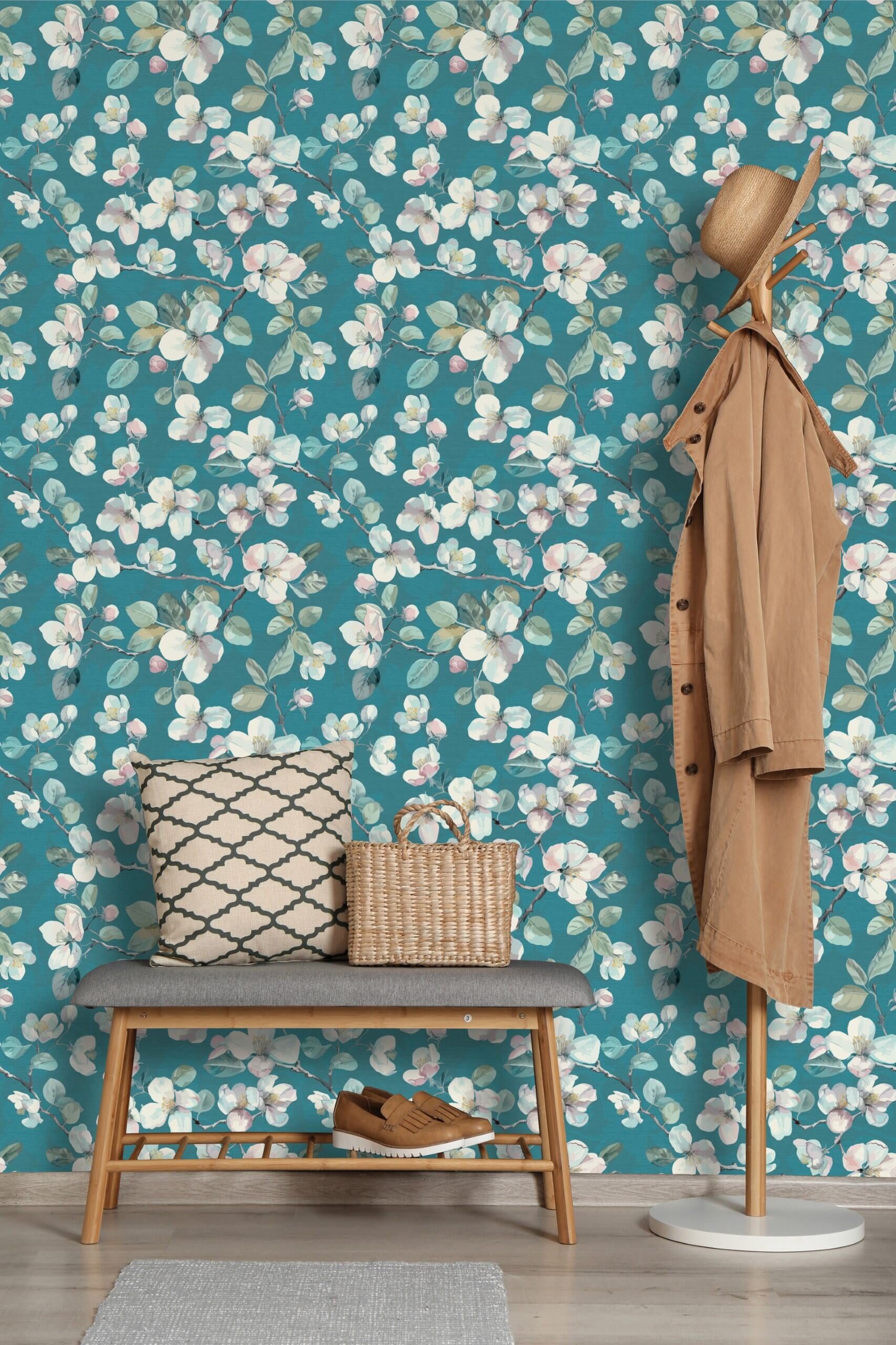Wall Wear Peel and Stick Wallpaper Roll 17.5" x 216" – “It's Actually Cerulean Design” Removable Self-Adhesive Vinyl, Renter-Friendly, Easy to Apply, Modern Home Décor
