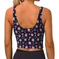 thumbnail image 4 of Uemuo Skulls In Floral Pattern Women's Sports Bra - High Impact Support, Breathable, and Comfortable Athletic Bra for Running, Yoga, and Workouts, 4 of 9