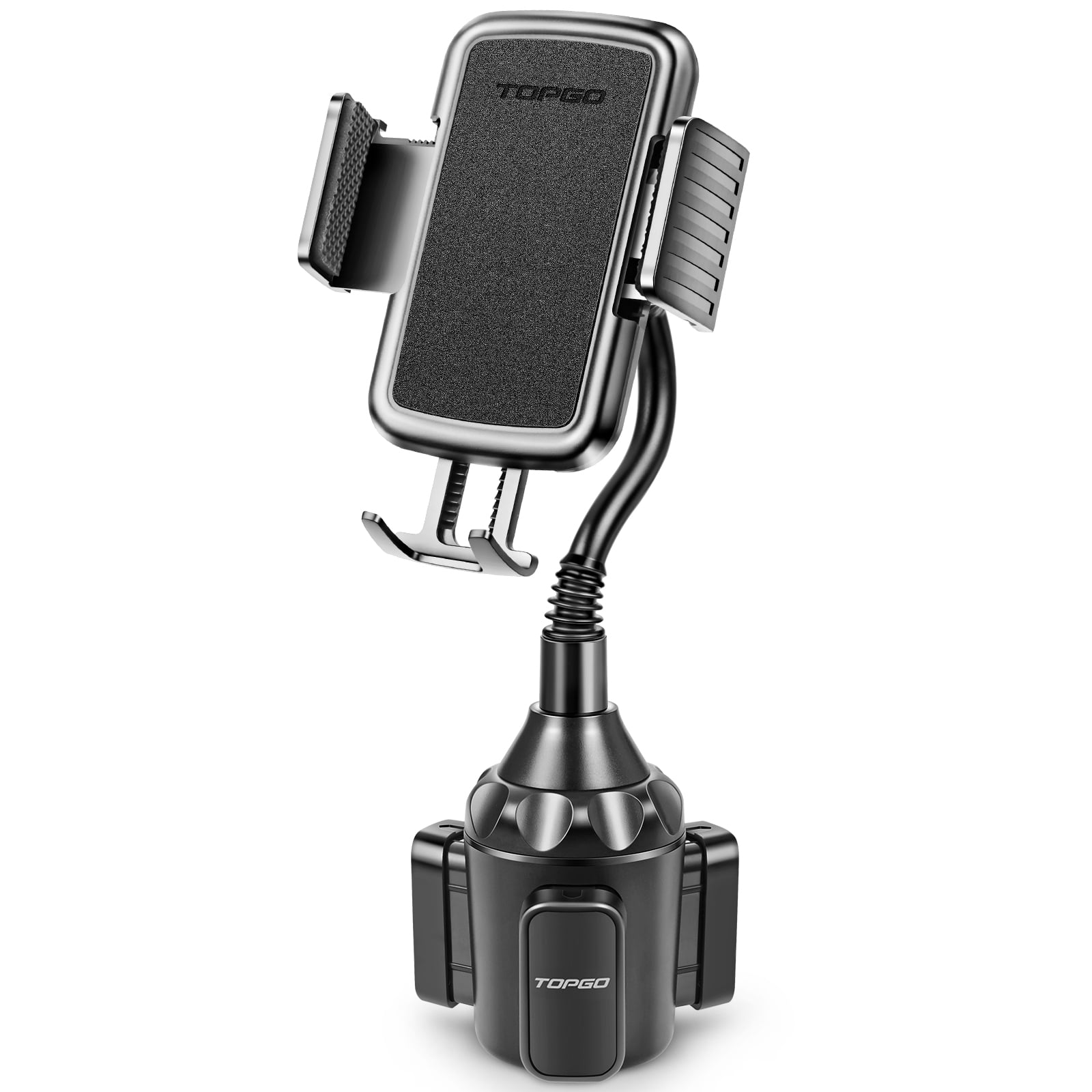 TOPGO Cup Holder Phone Holder for Car, Car Cup Holder Phone Mount Universal Adjustable Gooseneck Cup Holder Cradle Car Mount for Cell Phone iPhone,Samsung,LG (Black)