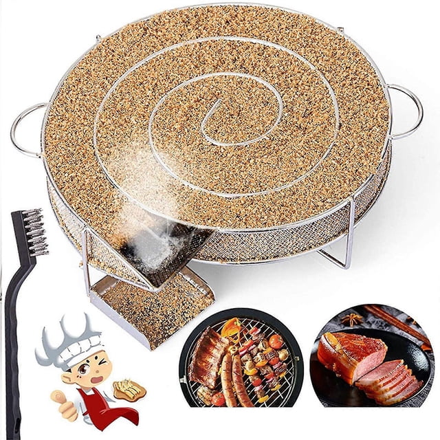 Cold Smoke Generator Cold Smoke Generator Cold Smoking Bbq Round Stainless Steel For Grill & Smoker, Salmon Cold Smoker With Brush & Hook New Arrival