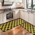 thumbnail image 3 of Kitchen Rugs Sets Of 2,Yellow and Black Checkerboard Checkered Pattern Anti Fatigue Kitchen Mat Rugs Non Slip Washable,Decorative Kitchen Floor Mats for Kitchen,Sink,Laundry,17"x47"+17"x47", 3 of 5