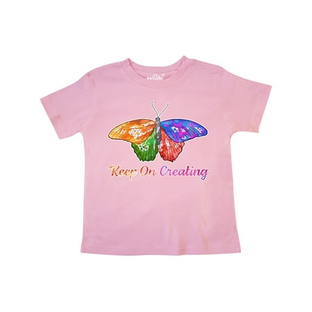 

Inktastic Keep On Creating with Beautiful Rainbow Butterfly Gift Toddler Boy or Toddler Girl T-Shirt