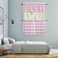 thumbnail image 5 of Pink Striped Kitchen Curtains Sets for Windows 36 Inch Length, Farmhouse Vintage Stripes Rod Pocket Window Treatments Tier Curtains and Valances Set for Bedroom/Bathroom, 5 of 8