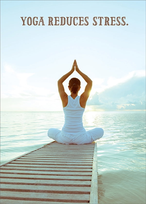 RSVP Yoga Reduces Stress : Woman on Dock Funny / Humorous Feminine Birthday Card for Her : Woman : Women