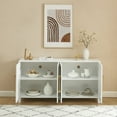 thumbnail image 5 of EDYO LIVING Mirrored Sideboard Buffet Cabinet, Wood Credenza Storage Cabinet with Shelves for Living Room, White, 5 of 7