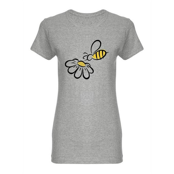 Stylized Bee And Flower T-Shirt Women -Image by Shutterstock, Female Medium