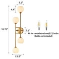 thumbnail image 3 of KAWOTI 4-Light Wall Sconces Bathroom Vanity Light Fixtures with Frosted White Glass Shade, Metal Wall Light for Bedroom Living Room, 3 of 9