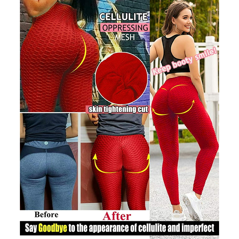 VASLANDA Butt Lifting Anti Cellulite Sexy Leggings for Women High Waisted  Yoga Pants Scrunchy Peach Lift Workout Sport Tights