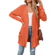 thumbnail image 3 of Cárdigan de Larga para Mujer, de Color Liso, Acanalado, Cepillado, con Abertura Frontal y Bolsillos Naranja XXL, 3 of 10