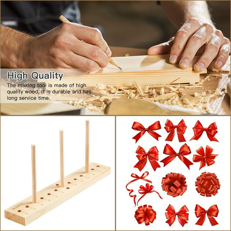 CIMAXIC Bow Maker Ribbon for Crafts Wood Tools Christmas Decor