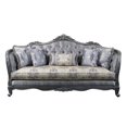 thumbnail image 2 of Benjara Traditional Style Wooden Sofa with High Shelter Arms, Gray, 2 of 5