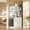 White, variant on 72 Inch Tall Kitchen Pantry Cabinet with Power Outlet - MDF Storage Sideboard with Acrylic Doors, 11 Bottle Wine Rack, 2 Drawers & Barn Doors, Brown