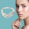 thumbnail image 3 of Unique Bargains 1 Pc Fashion Chrysanthemum Pattern Cross Elastic Hairband for Women Beige, 3 of 6