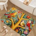 thumbnail image 3 of 1pc Colorful Birds on a Tree Absorbent Non-Slip Bathroom Thickened Flannel Rug Decor,Soft,Quick Drying,Suitable For Indoor/outdoor Use,Bathrooms,Bedrooms,Kitchens,Terrace,Laundry Rooms,16"x24", 3 of 9