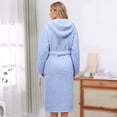 thumbnail image 7 of Soyumi Cozy Fleece Robes for Women - Long Plush Bathrobe Plus Size, Warm Winter Shawl Collar Home CloThes, Soft Sleepwear, House Coat and Loungewear, Sky Blue, 7 of 7