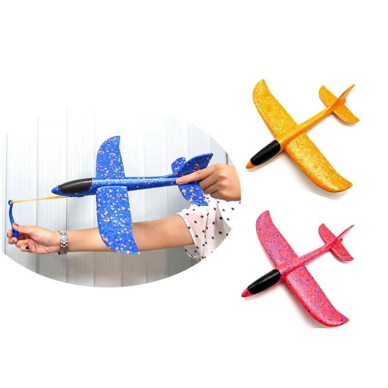 Foam Hand Throw Airplane Rubber Band Ejection Launch Glider Plane 35CM Toys ZBA! 