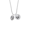thumbnail image 2 of Delight Jewelry Silvertone Flat Pebbles Spinner Silvertone Script Initial Disc - W - Charm Necklace, 20"+3", 2 of 4