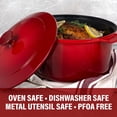 thumbnail image 4 of Granite Stone 5Qt Dutch Oven Ultra-Durable Mineral & Diamond Nonstick Coating Dutch Oven, Red, 4 of 8