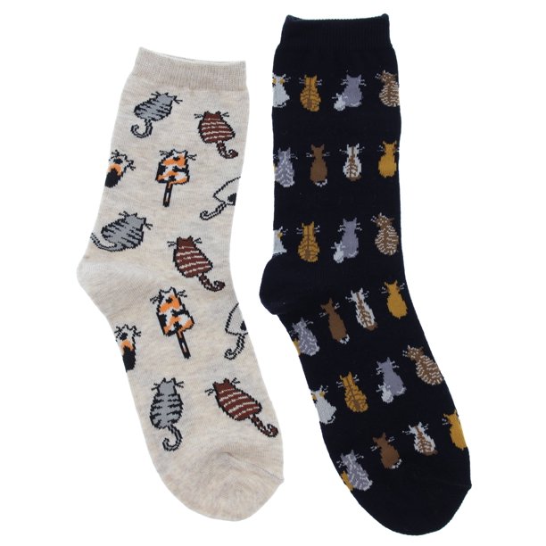 Making Waves Davco Women's Colorful Fun Novelty Crew Socks (2Pr