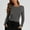 Gray, variant on SCSAlgin Womens Crewneck Long Sleeve Shirt Double Lined Basic Tees Side Ruched Going Out Crop Tops