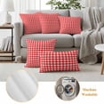 thumbnail image 6 of Red Outdoor Waterproof Pillow Covers, Country French Rustic Buffalo Plaid Modern Art Decorative Square Throw Pillowcase Sofa Cushion Sham for Patio/Couch/Chair, 20"x20" 2 Pack, 6 of 8