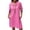 Pink, variant on CIENVNSTG Women Summer Dress Short Sleeve Knee Length T Shirt Dress Blouse Solid V Neck Casual Dresses Blue XL