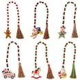 thumbnail image 6 of Christmas Wooden Bead Wreath with Tassels, Decorated with Truck, Wood Bead Garland Wreath for Christmas Decorations, Farmhouse Wall Hanging Ornaments, 6 of 7