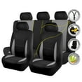 thumbnail image 3 of Flying Banner Black Gray Polyester Fabric, Breathable Material, Car Seat Covers Full Set, 9 Pieces, 3 of 7