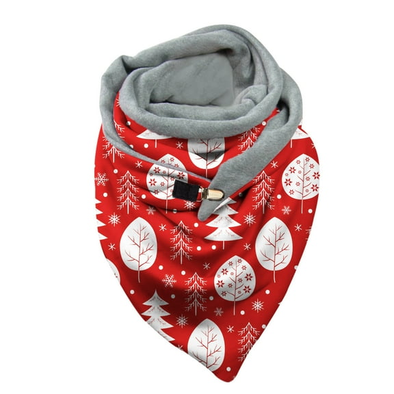 Aoochasliy Winter Scarfs Winter Women Print Button Soft Wrap Casual Warm Scarves Shawls
