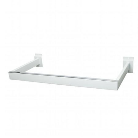 U-shaped Front Towel Bar - Econoco - EMTW/R81 - Matte White U-Shaped Rectangular Tubing Hangrail for Slatwall - Sold in Pack of 10