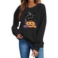 thumbnail image 6 of Trikvn Women's Fall Pullover Sweatshirt Black Cat Witch Hat Pumpkin Graphic Crewneck Long Sleeve Tops Casual Loose Fit Cute Halloween Shirts Apparel Comfortable Wear, 6 of 6