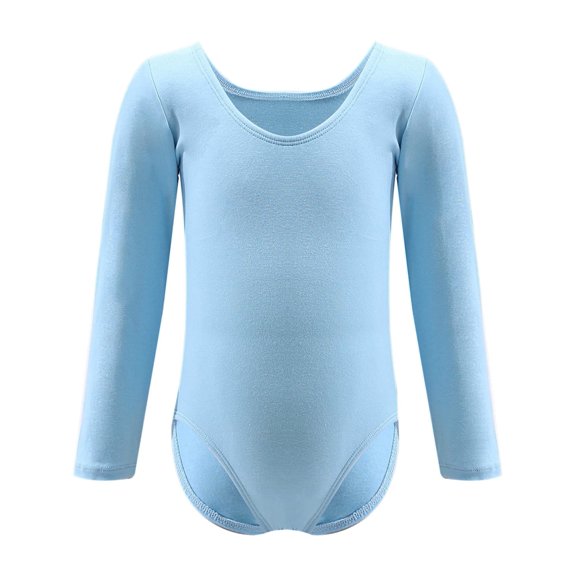 Dancina Girls Long Sleeve Leotard – Soft Stretch Cotton, Fully Lined Front – Ideal for Ballet, Gymnastics, and Dance Classes