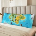 thumbnail image 2 of Naloa World Map With Animals Landmarks Body Pillow Cover, Pillowcases with Hidden Zipper Breathable Long Pillow Case (Pillows are not included,20x54 inch), 2 of 7