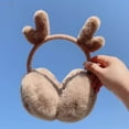 thumbnail image 2 of UJNDER Cute Animal Earmuffs for Winter Warmth Outdoor Ear Covers and Headband Earwarmers for Kids Coffee, 2 of 3