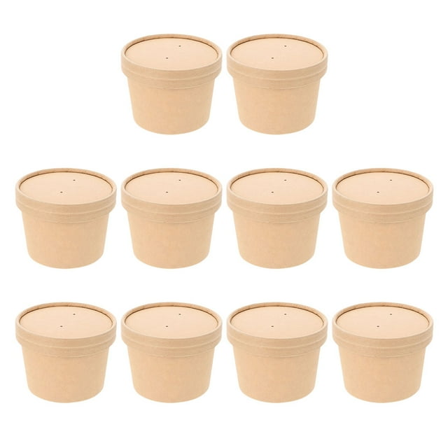 10 juegos de vasos de papel para helado, servidor de postres desechable, vaso de embalaje para pudín