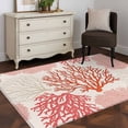 thumbnail image 4 of Red Coastal Washable Rug 2.7x5 Area Rug for Living Room Bedroom Non Slip Indoor Floor Rectangle Carpet Soft Low Pile Large Vintage Coral Ocean Modern Sea Abstract Entryway Rugs for Dining Room Office, 4 of 9