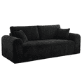 thumbnail image 6 of Aukfa 3 Seater Cloud Couch, 86.6" Corduroy Boneless Sofa, 26.4" Deep Seat, Compressed Sofa with Pillows for Living Room, Bedroom, Apartment, Black, 6 of 7