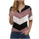 thumbnail image 1 of Blusas de Manga Corta para las Mujeres Impresas Cuello Redondo Casual Top, Blusa de Algodón de Imitación para el Hogar Y Diario, 1 of 7