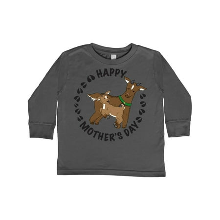 

Inktastic Happy Mother s Day with Cute Goats Gift Toddler Boy or Toddler Girl Long Sleeve T-Shirt