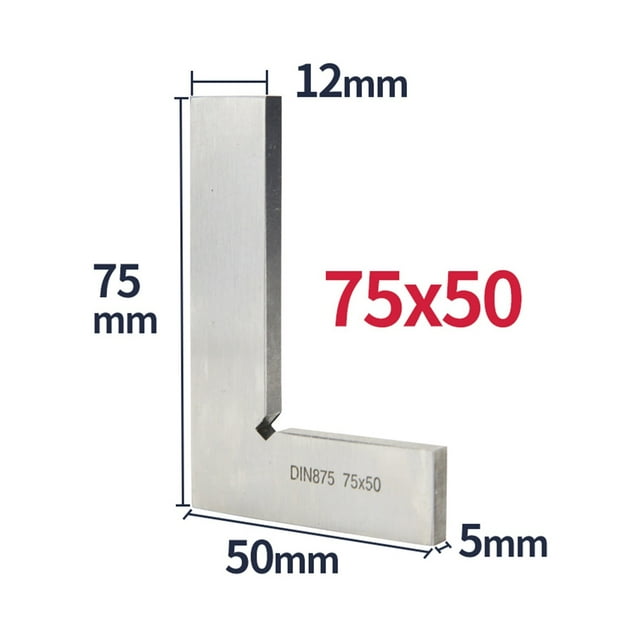 90 Degree Flat Edge Square Ruler Carpentry Square Woodworking Tools Metal Angle Measuring Tool Multi Try Square Gauge Set-Square ,Easy to Use