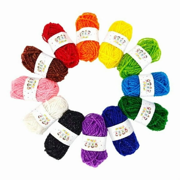 12 Colors Crochet Yarn 4ply Knitting Yarn Colorful Yarn Soft Yarn for Blanket