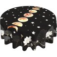 thumbnail image 1 of Moon Phase Starry Night Round Tablecloth Thicken Desk Cloth Washable Table Cover Table Cloth for Kitchen Daily Dinning Party Tabletop Decor 60 Inch, 1 of 6