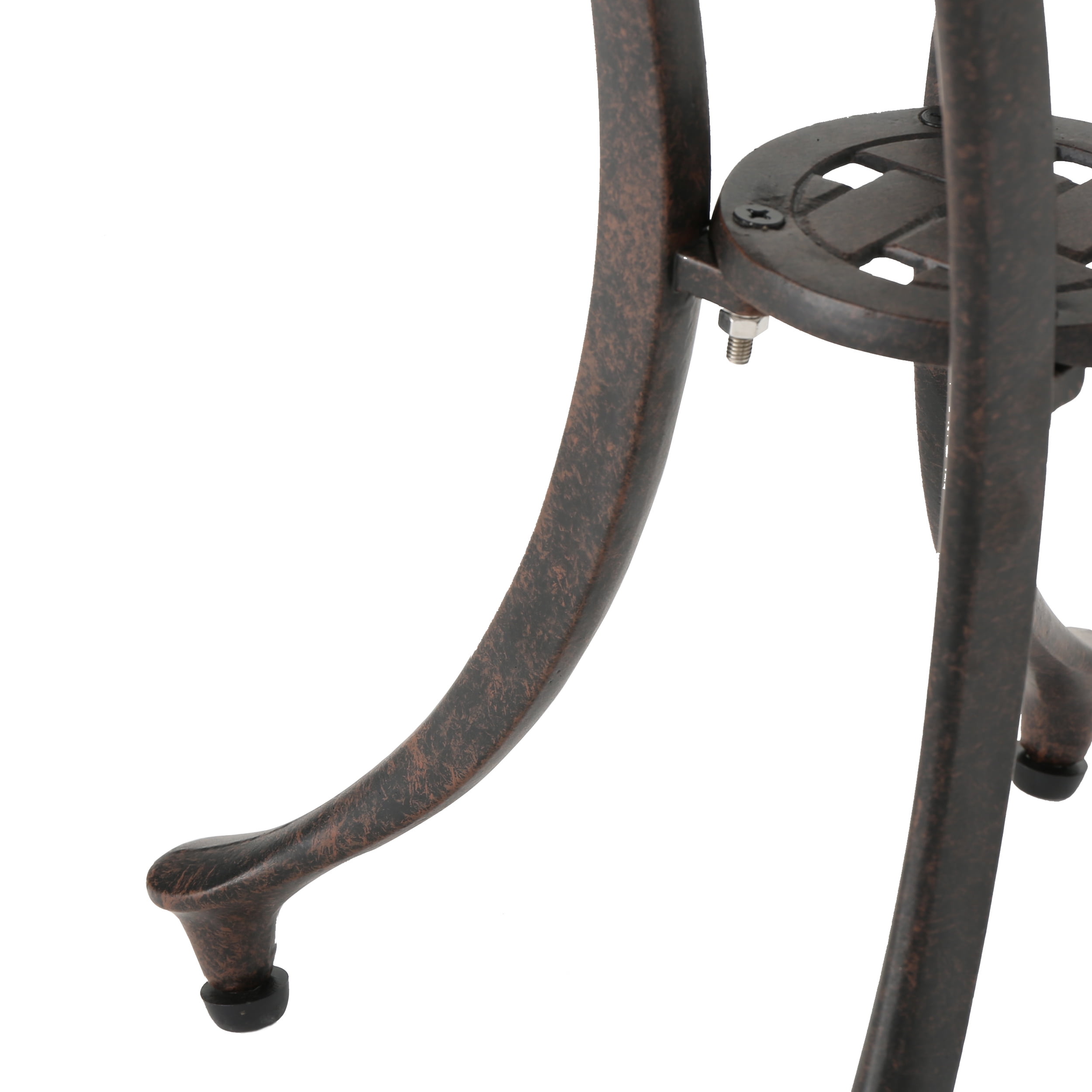 Side Table 19 Inch, Outdoor Cast Aluminum Table for Patio Balcony Garden, Bronze
