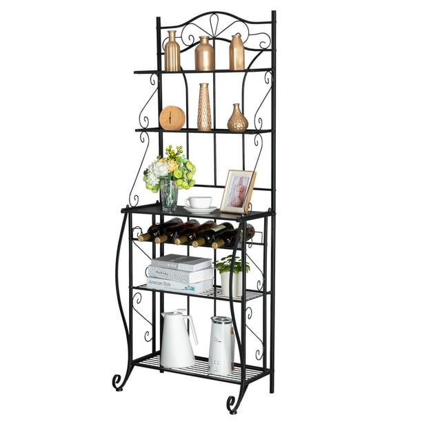 Luxury bakers rack uses 5 Tier Kitchen Carts Baking Rack Microwave Oven Stand Storage Cart Free Standing Shelving Unit With Steel Frame Island Utility Shelves For Dining Room Garage Q14555 Walmart Com