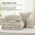 thumbnail image 6 of California King Comforter Set - 4 Pieces Pinch Pleat Bed Set, Beige Boho Bedding for All Season, 1 Soft Comforter, 2 Pillowcases, 1 Decorative Pillow, 6 of 7