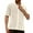 Beige, variant on MIXUE Mens Casual Button Down Shirts Solid Color Lapel Summer Fashion Short Sleeve Shirt Tops Daily-Wear,Blue,S