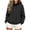 Black, variant on BangWanChi Women's Polka Dot Crew Neck Sweatshirt Long Sleeve Pullover with Front Pocket Casual Fall Top Black L
